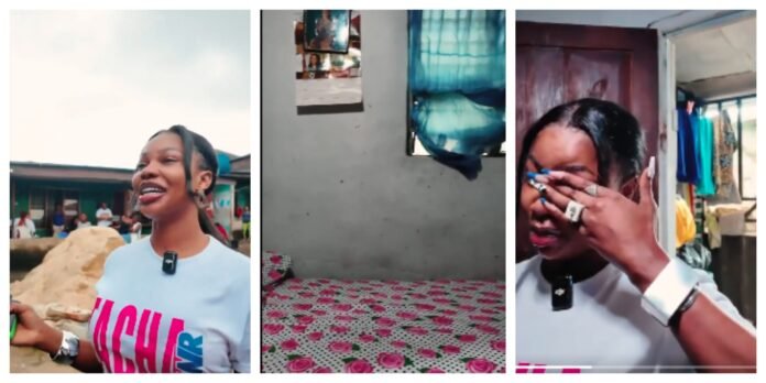 Video: Tacha Breaks Down In Tears During Visit To Former One-room Apartment