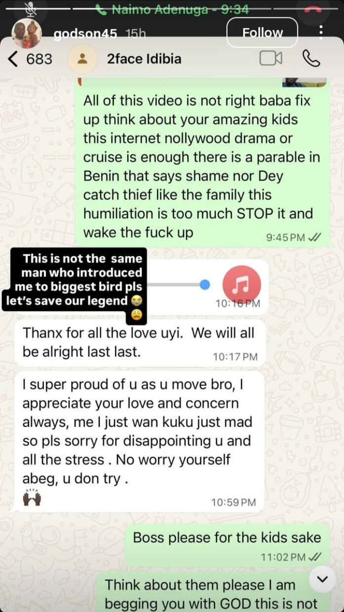 ‘I Kuku Wan Just Mad’ – 2Baba Tells Wizkid’s Associate, Godson Amid Marital Crisis With Natasha