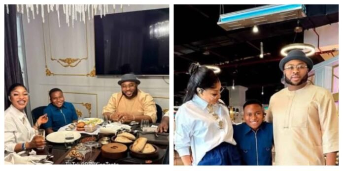 Video: Tonto Dikeh Enjoys Private Dinner With Ex-Husband, Olakunle Churchill And Their Son