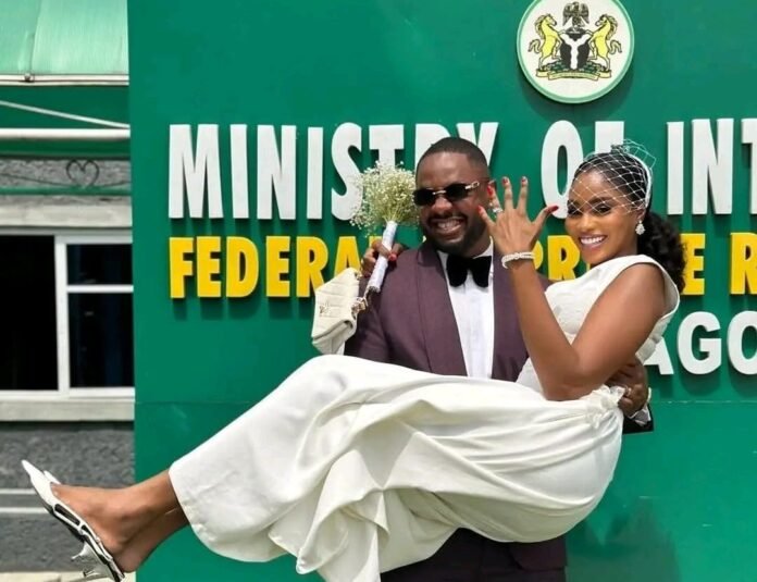 ‘A Day The Lord Has Made’ – BBNaija’s Cross Okonkwo Weds Fiancée In Lagos